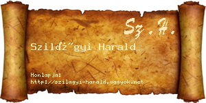 Szilágyi Harald névjegykártya