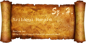 Szilágyi Harald névjegykártya